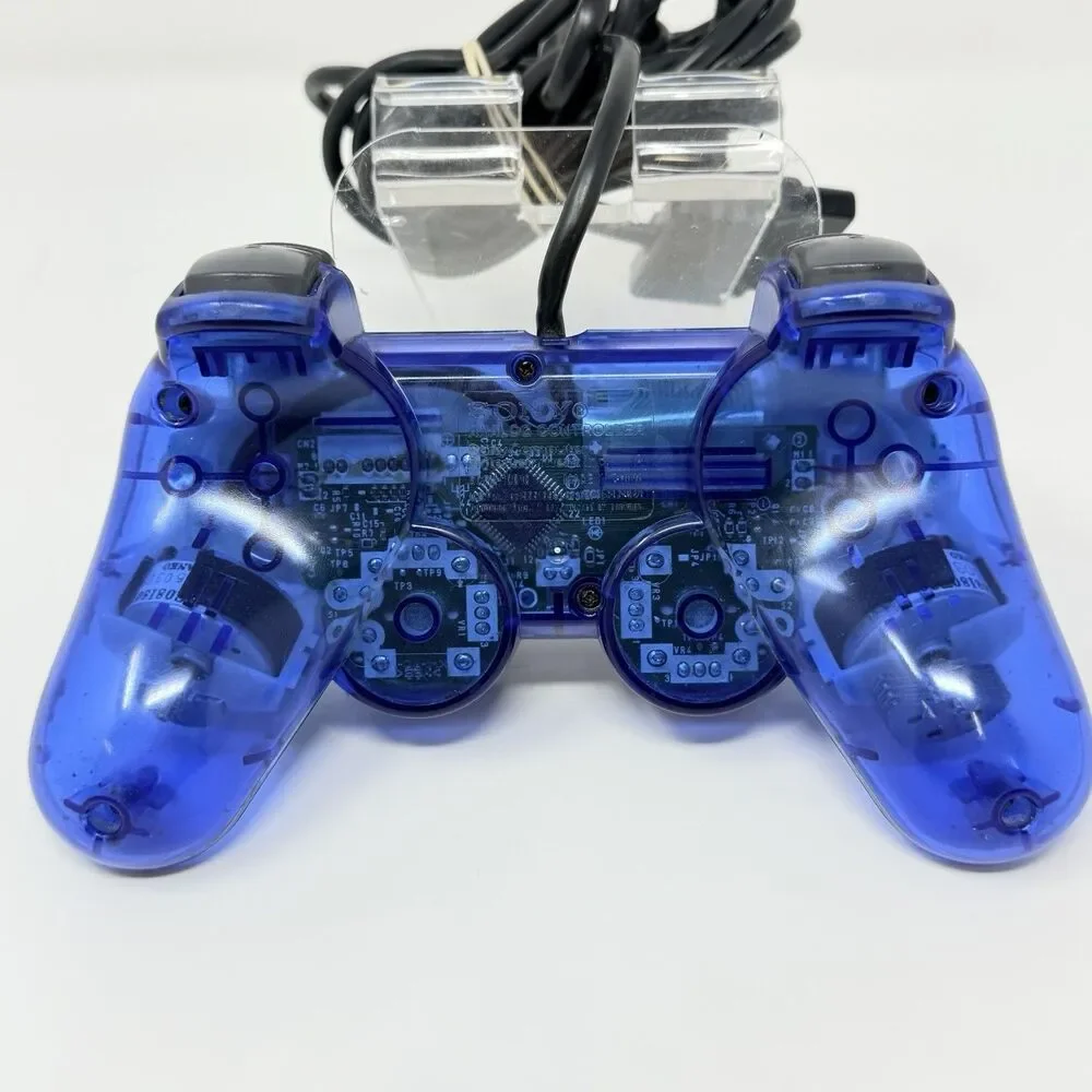 Sony SCPH-10010 PlayStation 2 PS2 DualShock 2 Clear Blue Controller Tested
